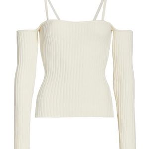 Anna Quan Ribbed Knit Off-the-Shoulder Fitted Bonnie Top